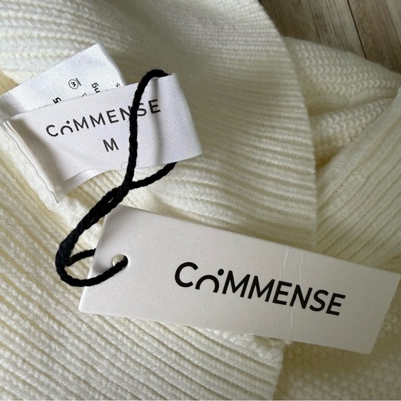 Commense Ivory Off White Cable Knit Mini Swearer Dress Medium NWT - Picture 8 of 10